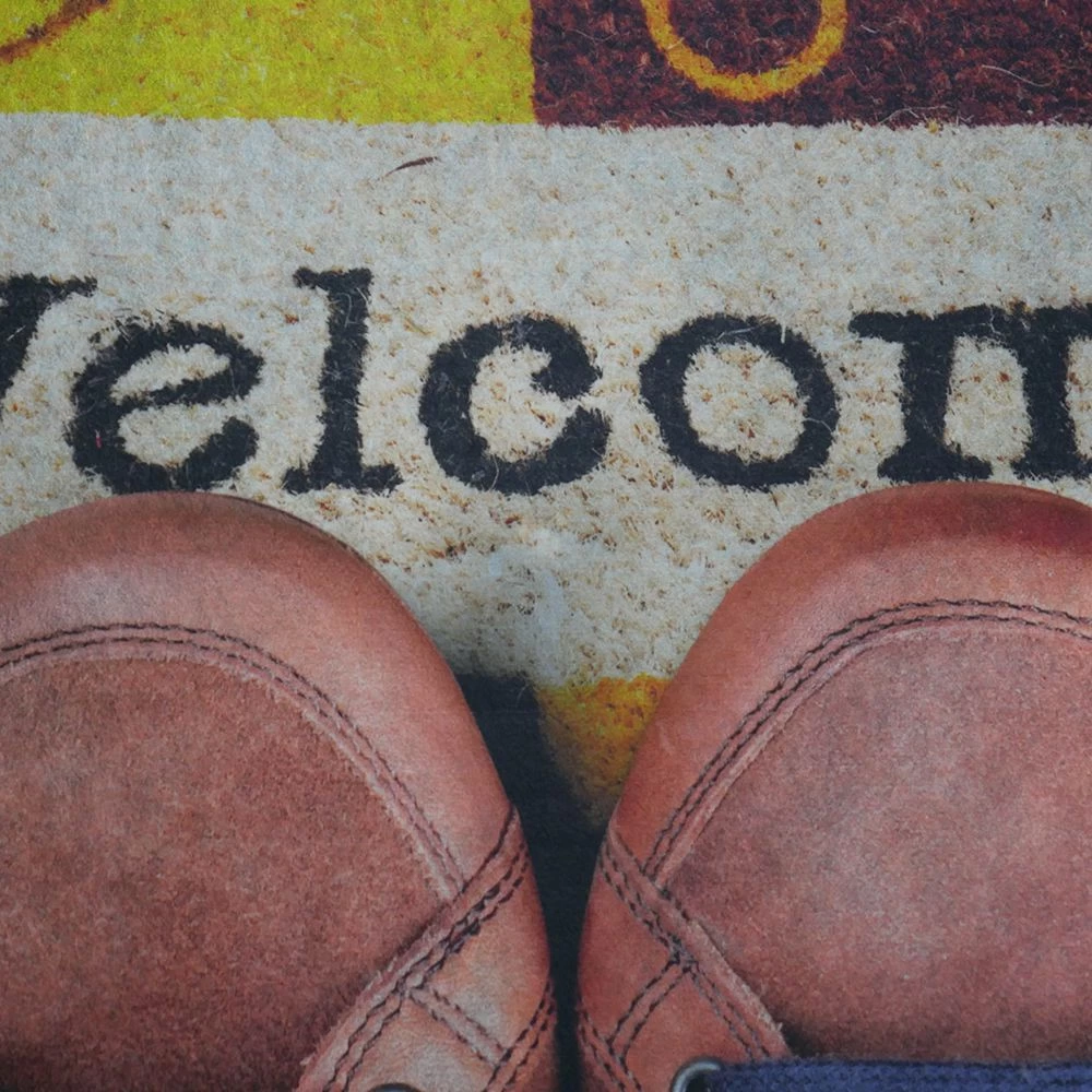 Welcome Ayakkabılar Baskılı Kaliteli Kauçuk Kapı Önü Paspası